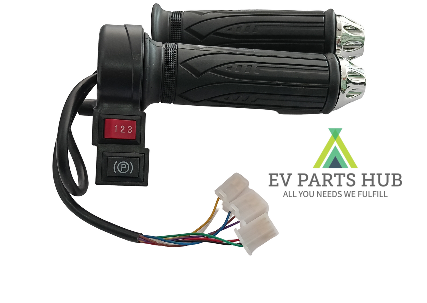 Throttle Accelerator Race for Electric vehicle Electric bike Electric Scooter with 3 Speed Modes and Parking  button 48v 60v 72v.