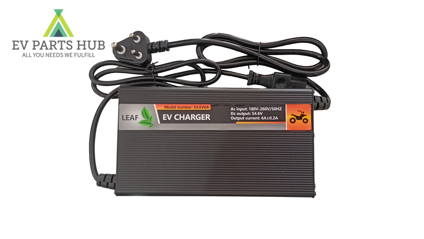 Lithium Ion 54.6 Volt 6A Battery Charger for 48 Volt Lithium ion Battery with auto Cut Off and LED Indicator