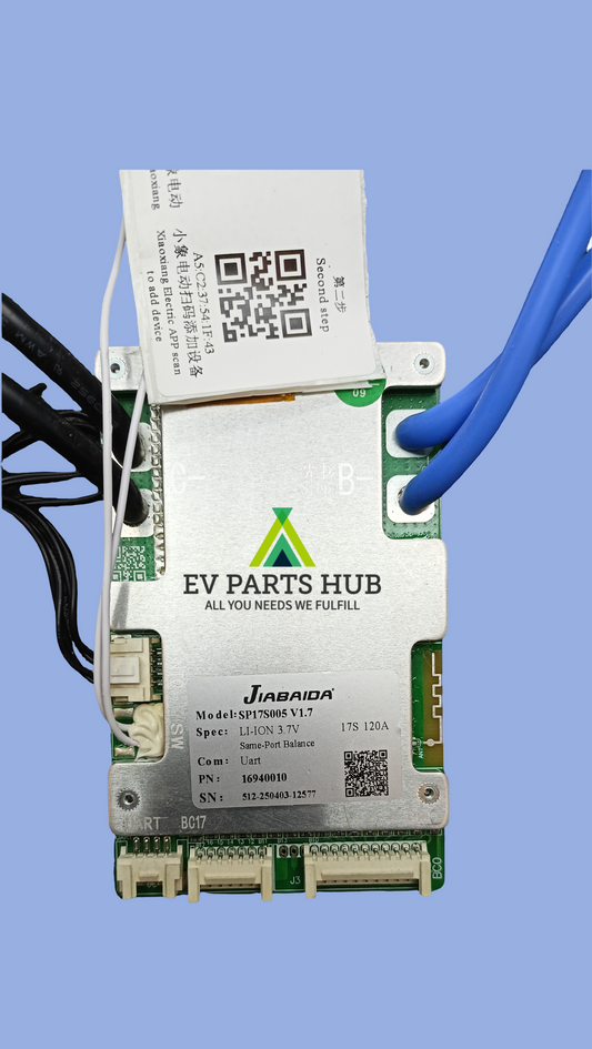 17S,120A NMC, Smart Battery Management System (BMS) JBD Make, (SP17S005) for Lithium Battery Packs for 120A Capacity Smart Bluetooth Connectivity, Thermal Overload Protection.
