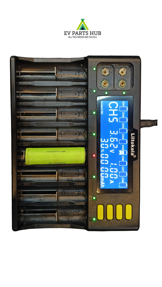 LiitoKala Lii-S8 Smart Charger ( Li-ion3.7V,LiFePO43.2V,NiMH/Cd1.2V,NMH 9V  Suitable batery model: 21700、26650、18650、14500、10440  AA、AAA、C、9V )