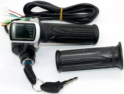 48V ebike Throttle with LCD Display ON-OFF Key Lock for electric bike Bicycle Scooter e-rickshaw